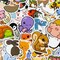 Wrapables Waterproof Vinyl Stickers for Water Bottles, Laptop, Phones, Skateboards, Decals for Teens, 100pcs Cartoon Animals